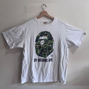 Bape White Camo Logo Tee